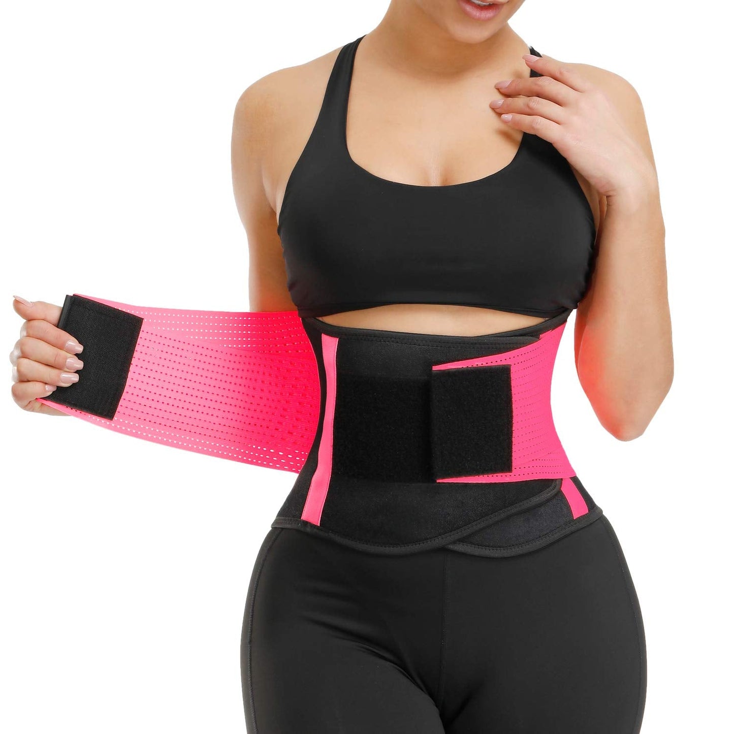 VENUZOR Waist Trainer Belt for Women - Waist Cincher Trimmer - Slimming Body Shaper Belt - Sport Girdle Belt (UP Graded)(FL Pink,M)