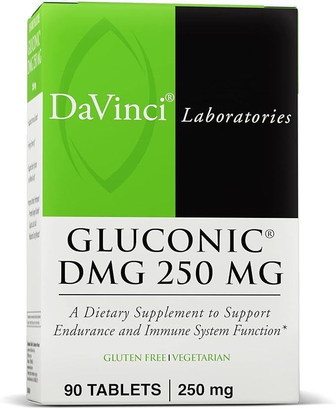 DAVINCI Labs Gluconic DMG 250mg - Helps Support Immune System, Muscle Function, Heart Health & Brain Health - 90 Chewable Tablets (90 Servings)