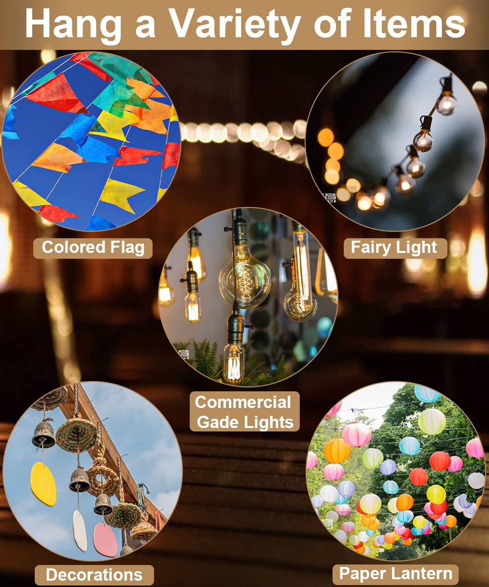 Queension 10Ft Deck String Light Poles For Outdoor String Lights For Garden  Backyard  Patio Lighting Stand For Parties  Bistro & Weddings  2 Pack