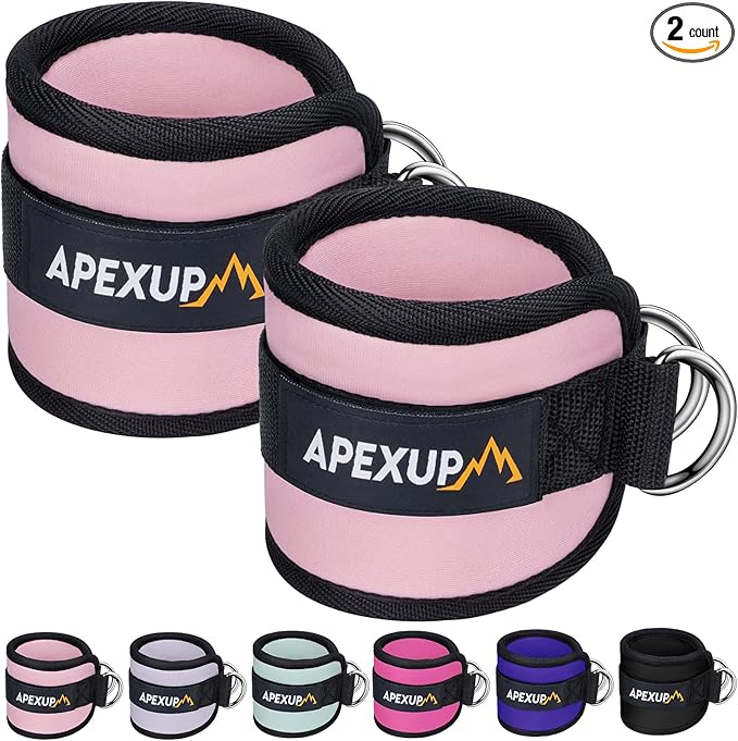 APEXUP Ankle Strap for Cable Machine, Ankle Resistance Bands, Cable Kick Back Ankle Straps for Gym, Glute Workouts, Leg Ex...