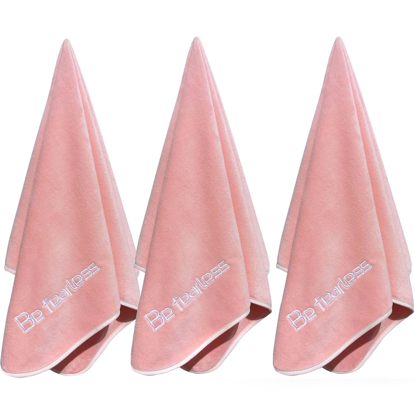 Wuwahold Microfiber Gym Towels Bigger Size Super Soft for Exercise Fitness, Sports, Workout, 380-GSM 15-Inch x 31-Inch Quick-Drying Towels (3 Pack, Pink)
