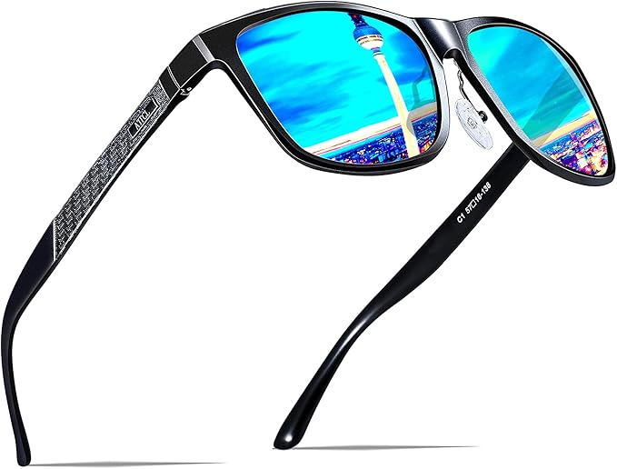 ATTCL Polarized Sunglasses Men for Driving: UV400 Protection Lightweight AL-MG Metal Rectangular Sun glasses Hiking Travel