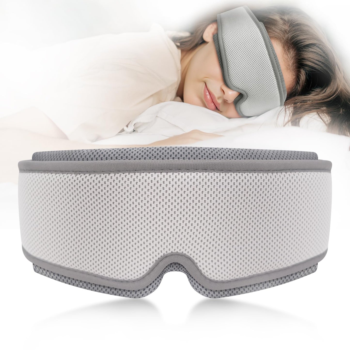 Weighted Eye Mask for Sleeping,100% Blackout Sleep Cover, Removable Pressure for Anxiety & Insomnia, Adjustable Strap for Side Sleepers Women/Men Travel w/Washing Bag