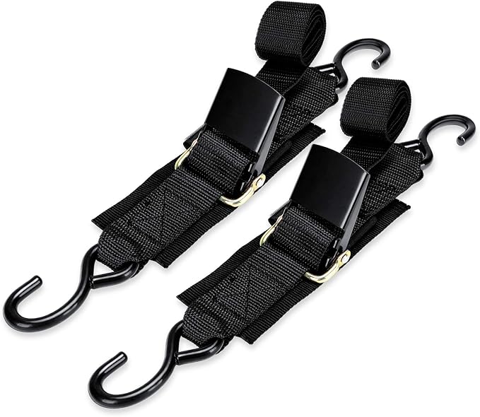 WELLUCK Boat Trailer Transom Tie Downs Straps 1200 LBS, 2" x 4' Adjustable Boat Buckle Transom Tie Downs to Trailer, Marin...