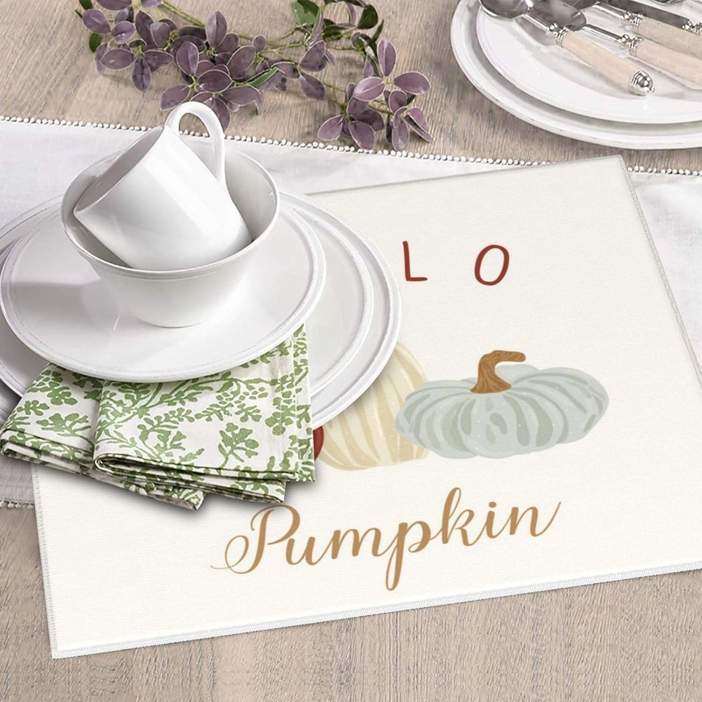Dish Drying Mat Pumpkin Thanksgiving Autumn for Kitchen Counter Absorbent 16x18 Inch Microfiber Dishes Plate Glass Dry Draining Pad Reversible Washable