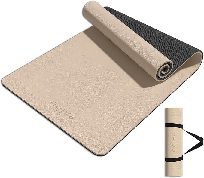 PAIDU Yoga Mat 8mm Super Thick TPE Fitness Mat | SGS Certified | Non-Slip, Odorless & Tear-Resistant | Unisex with Strap |...