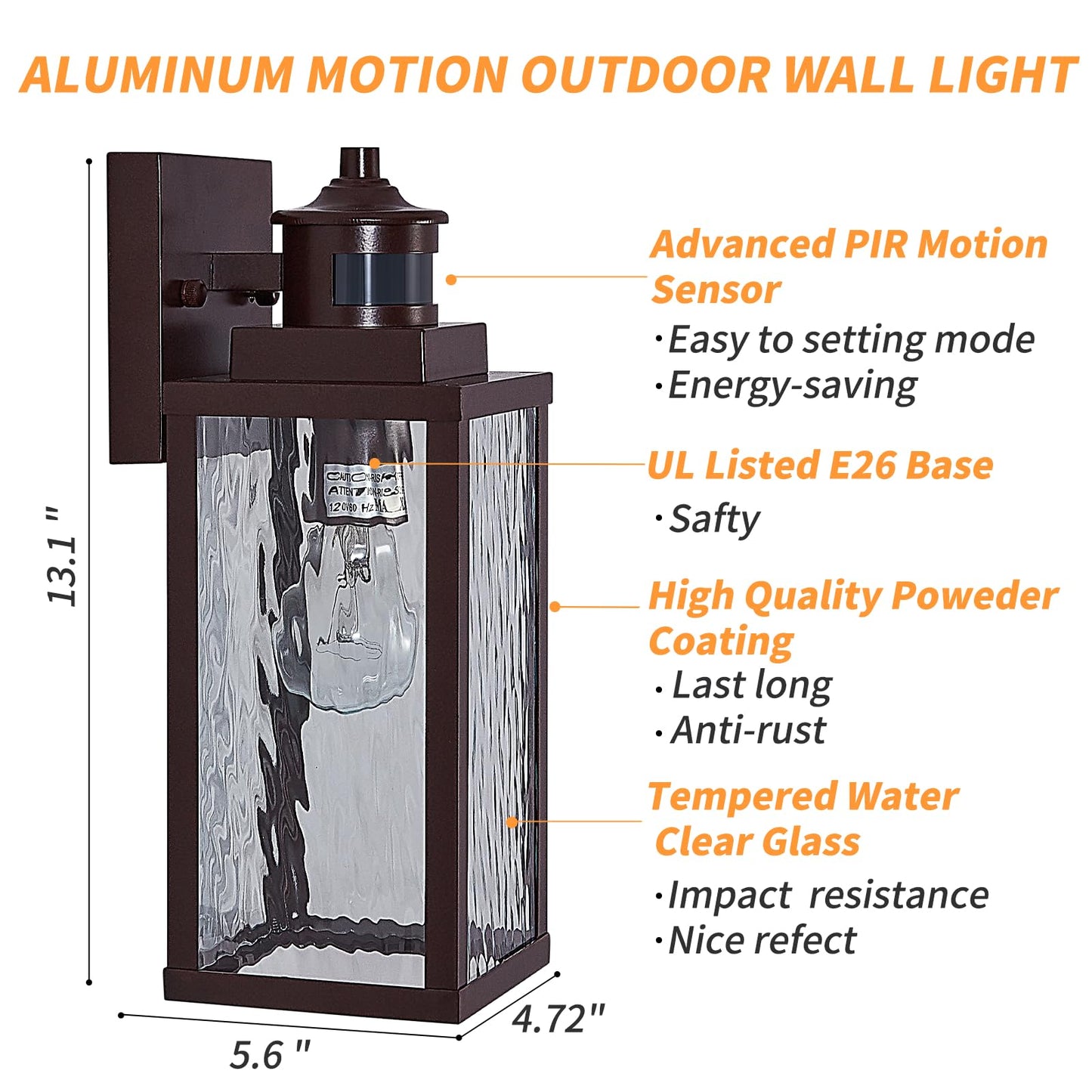 Mdenlt 2 Pack Bronze Motion Sensor Outdoor Wall Lights Updated Dusk To Dawn Outdoor Lighting  Exterior Light Fixtures Wall Mount Waterproof Porch Light Outside Lights For House