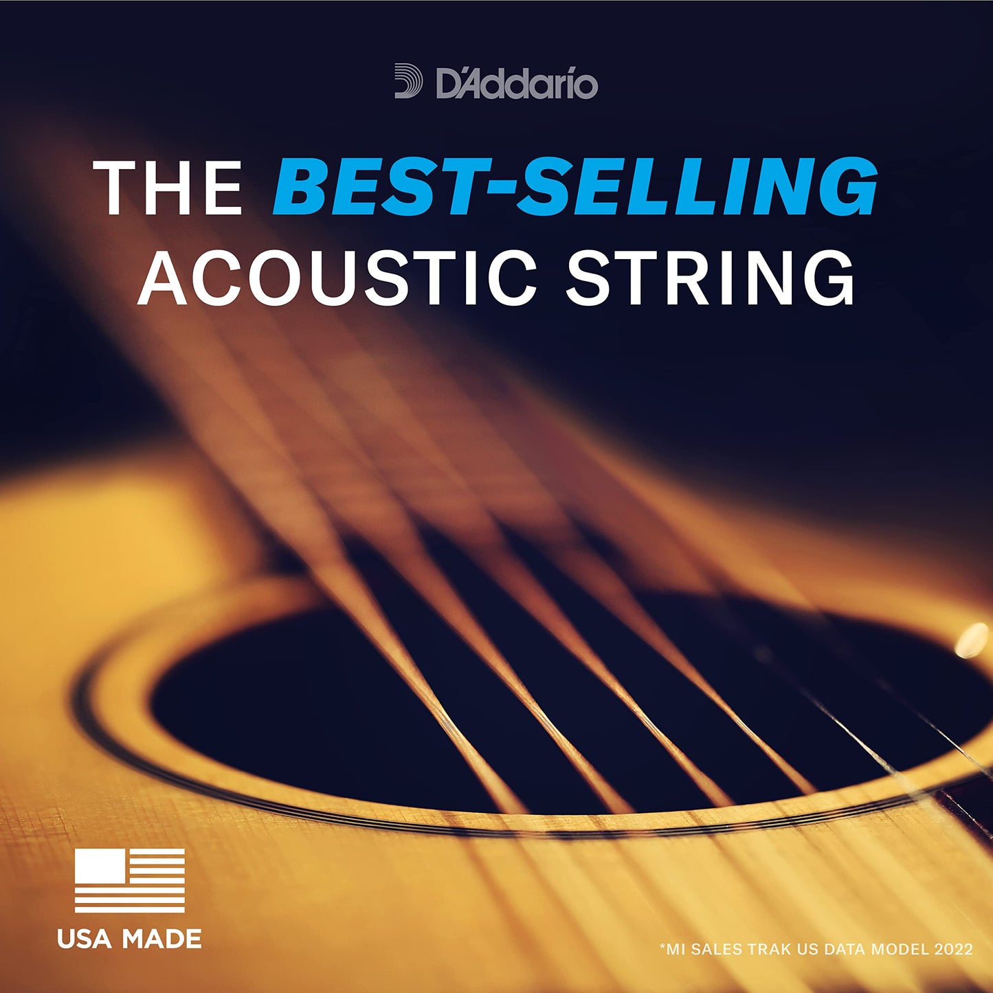 Daddario Acoustic Guitar Strings, Phosphor Bronze, Ej15, Extra Light Gauge 10-47, 6-String Set, Pack Of 1