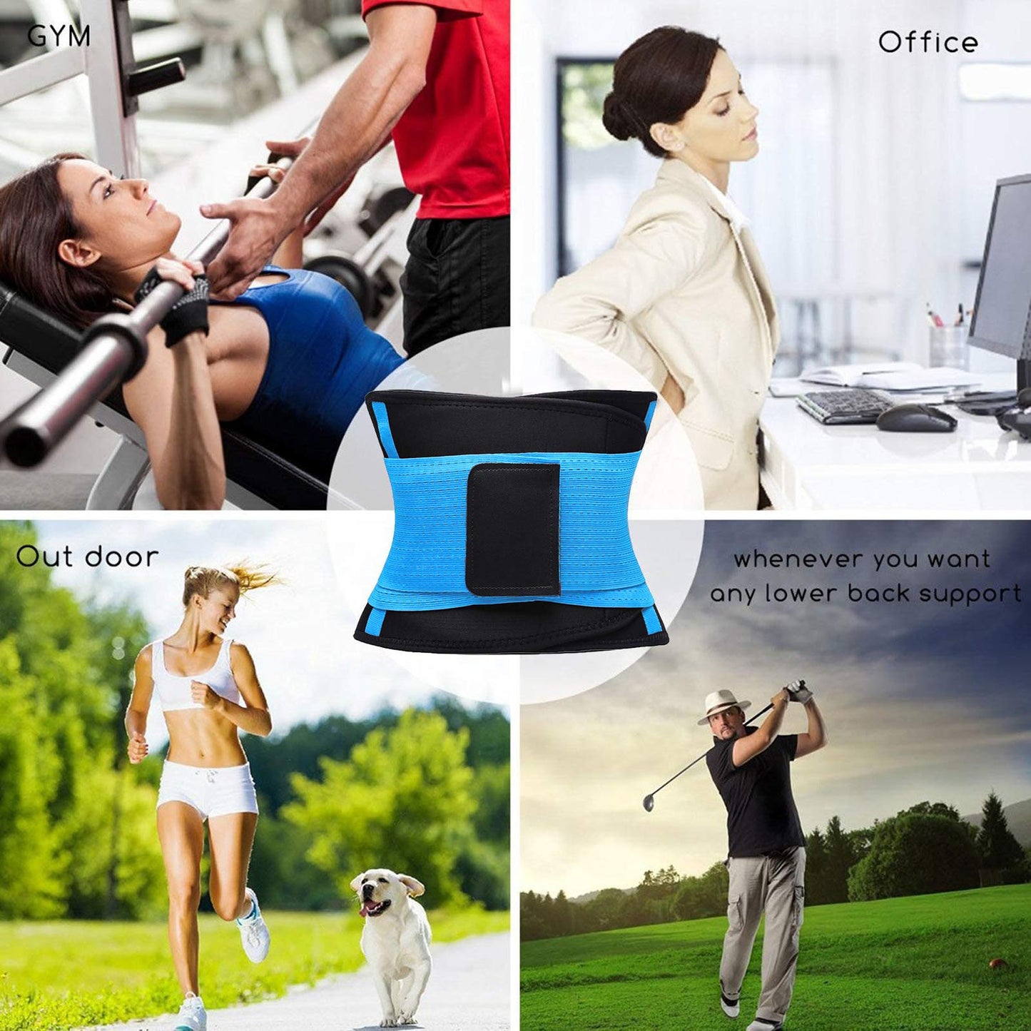 VENUZOR Waist Trainer Belt for Women - Waist Cincher Trimmer - Slimming Body Shaper Belt - Sport Girdle Belt (UP Graded)(Blue,X-Large)