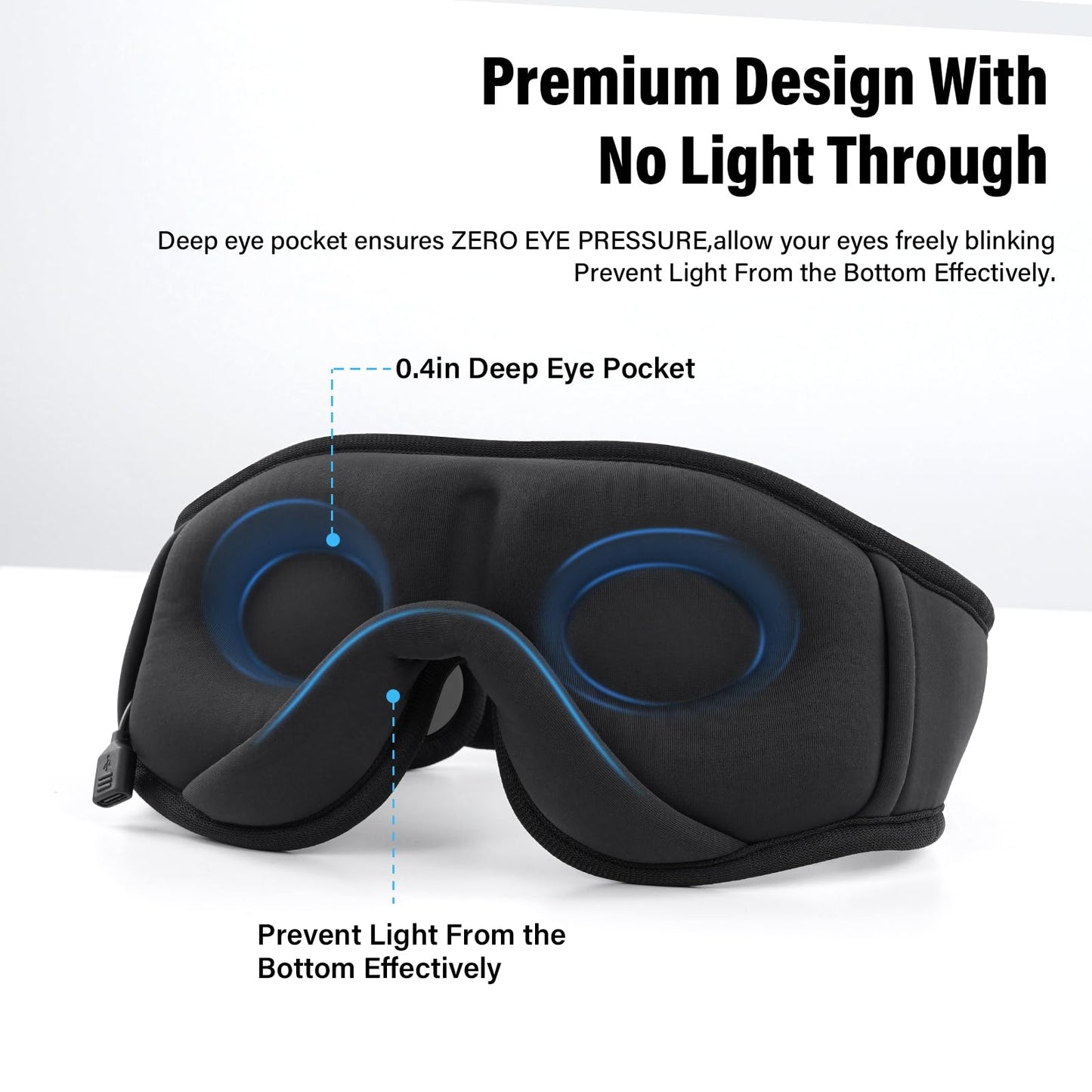 Sleep Mask with Bluetooth Headphones,3D Sleep Mask Wireless Music Eye Mask for Side/Supine Sleepers, with Slim Stereo Speakers,Bluetooth Sleep Headphones,Perfect for Sleeping,Gifts for Women/Men Grey
