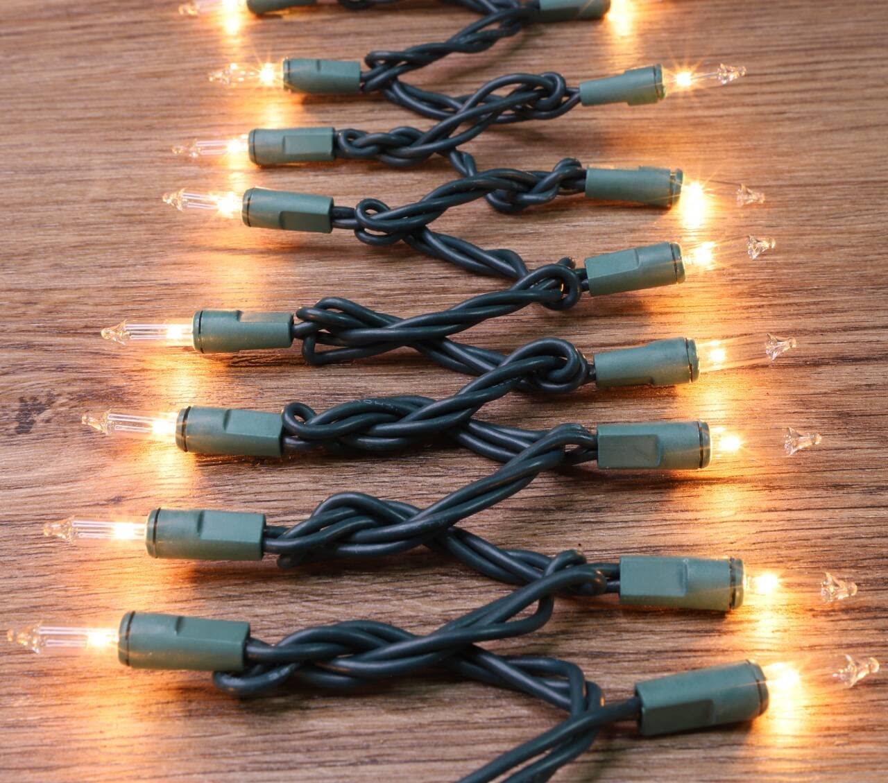 Glownova Green Wire Clear Incandescent Bulb 300 Mini String Lights For Indoor Christmas Tree Garland Birthday Wedding Party Festival Decoration