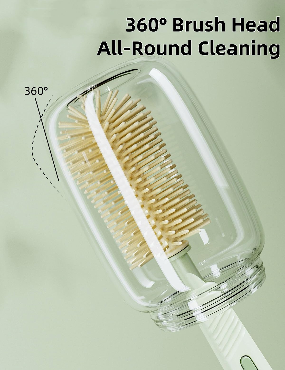 BOVELLA Baby Bottle Brush Set-Travel Bottle Cleaner Kit with Silicone Brush,Drying Rack,Nipple Brush,Straw Brush,Bottle Mouth Brush,Storage Box-6 in 1 Portable Bottle Washing Kit for Home and Travel