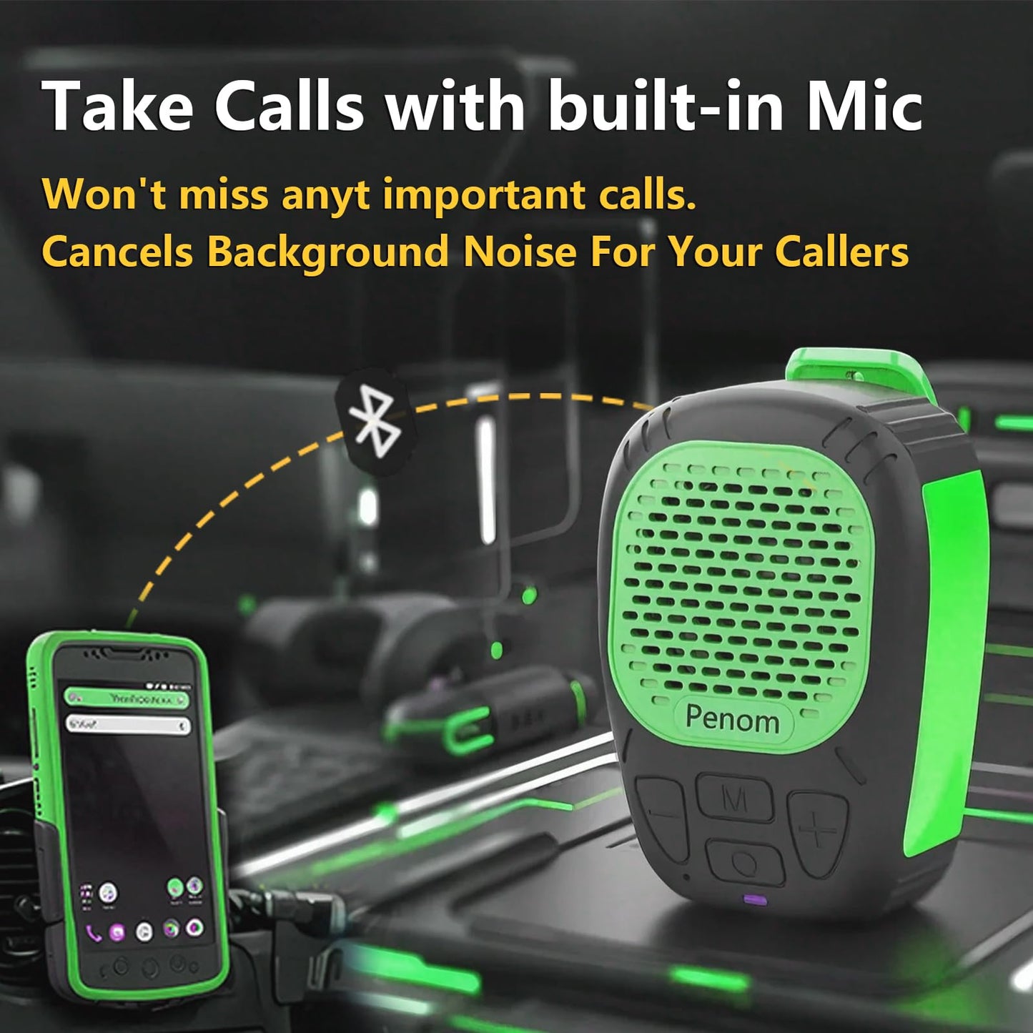 Penom Wearable Bluetooth Speaker, Water-Resistant Portable Speaker Bluetooth, Built In Mic For Hands-Free/Call, Suitable For Ind