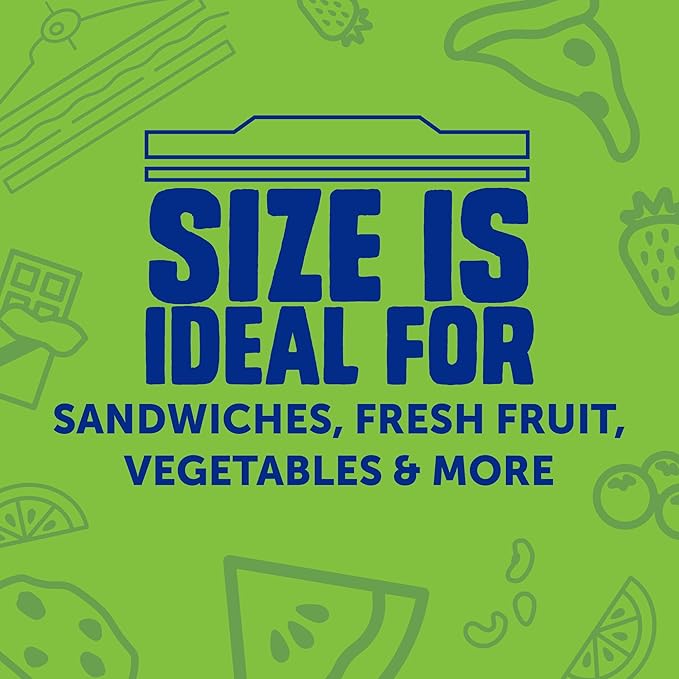 Ziploc Sandwich and Snack Bags, Easy Open and Close, Plastic Food Storage Bags, 50 Bags Total (Packaging May Vary)