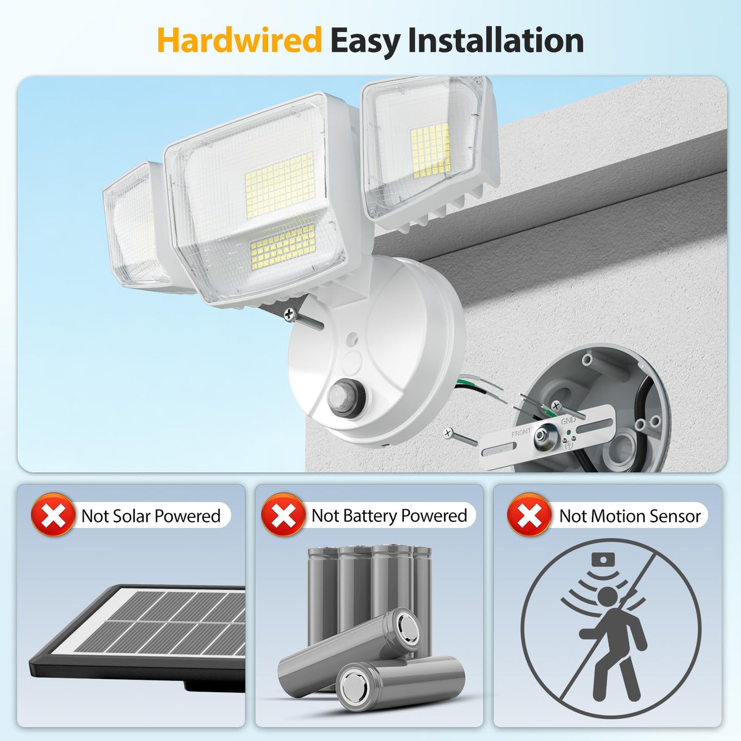 Onforu Dusk To Dawn Outdoor Lighting 90W 10000Lm Flood Lights Outdoor Ip66 Waterproof White Led Security Light With Photocell 6500K Daylight 4 Heads Exterior Light Fixture For Yard Patio Garden