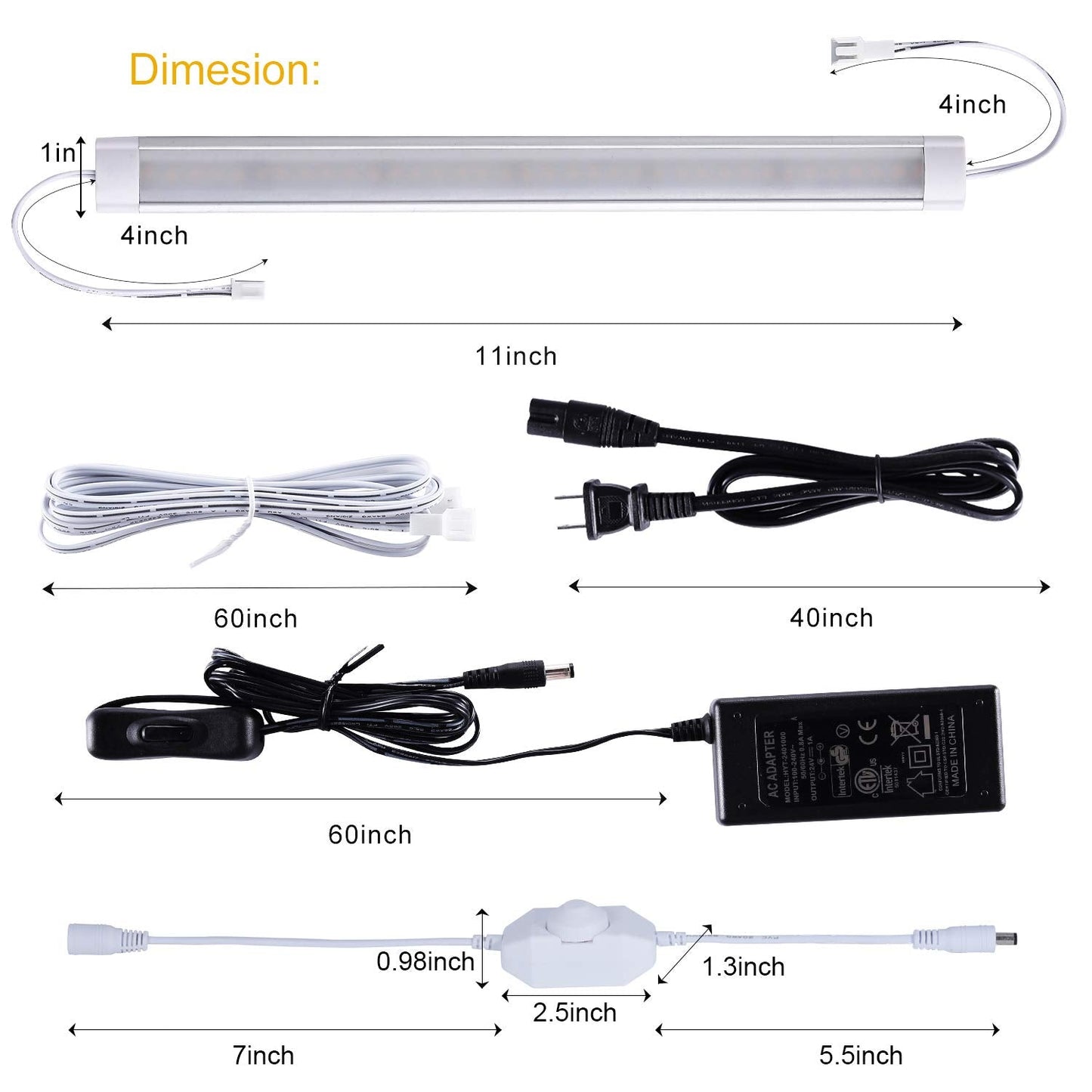 LABOREDUCER LED Under Cabinet Lighting 6 Pack, Dimmable 12in, Warm White 2700K, Ultra Slim Aluminum