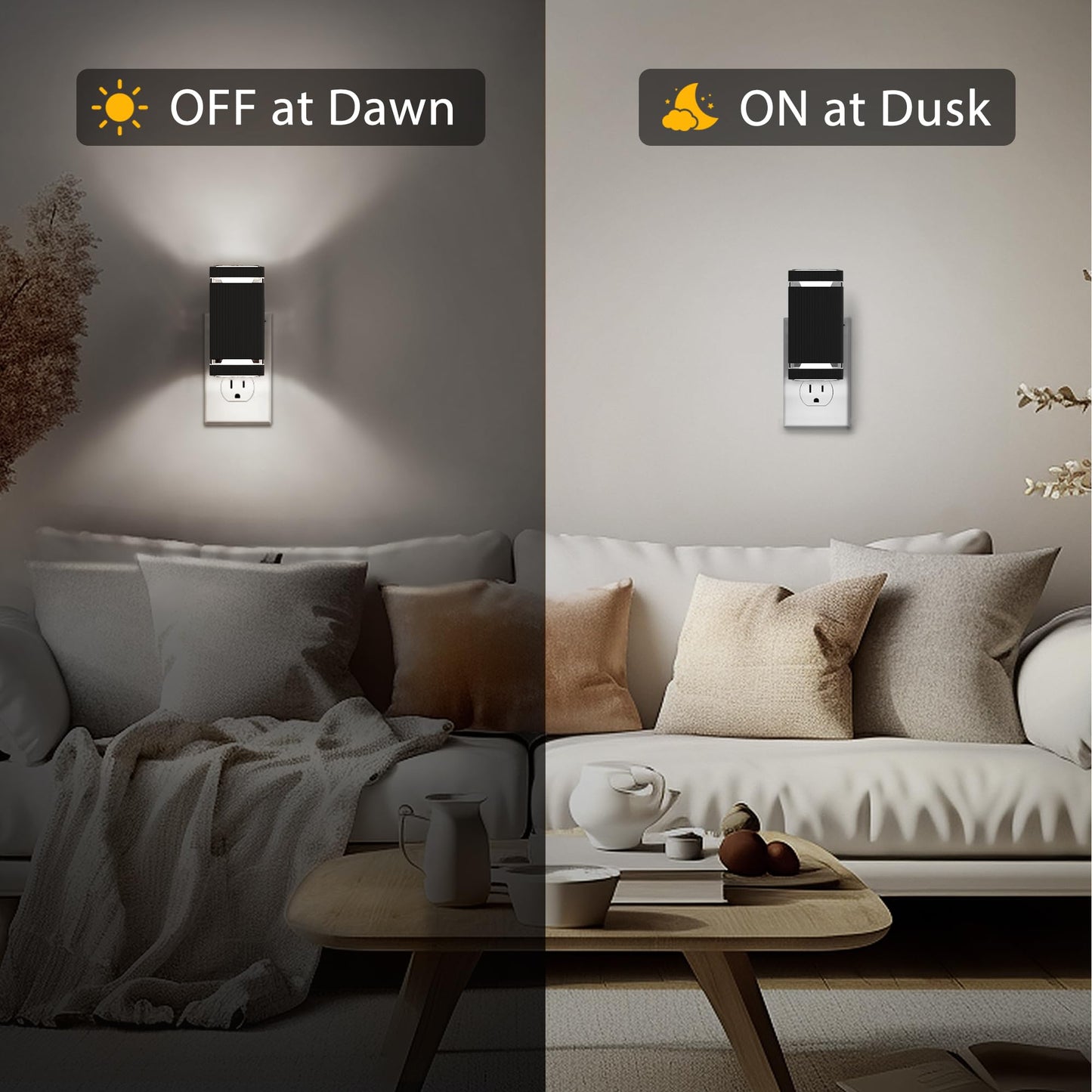 Briignite Red Motion Sensor Night Light, Dimmable LED, 2 Pack, Plastic, Black-5000K, Model ABRGY09103US-2