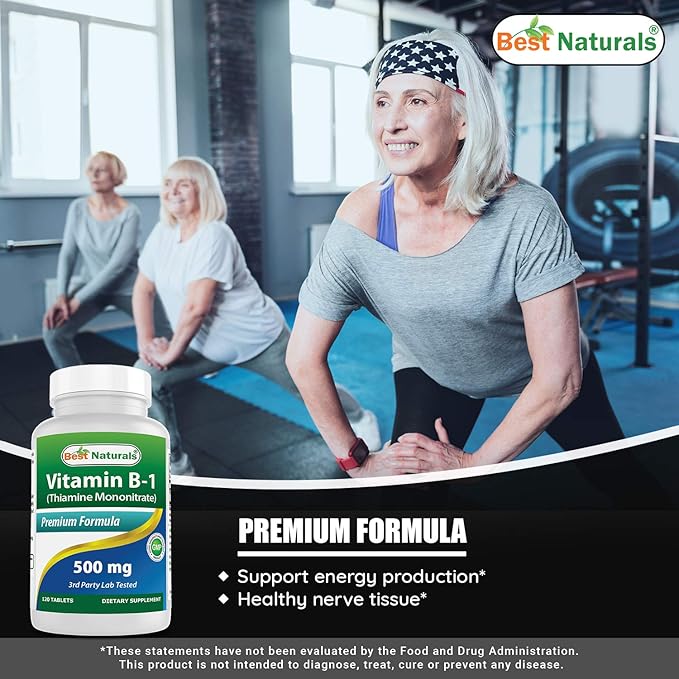 Best Naturals Vitamin B1 as Thiamine Mononitrate 500 mg & Vitamin B2 (Riboflavin) 400mg