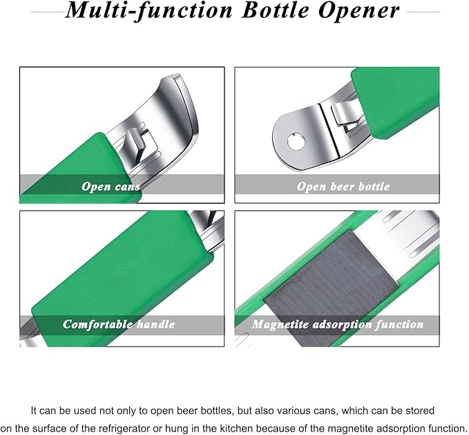 3 Pieces Magnetic Bottle Openers Can Opener Classic Beer Opener Stainless Steel Small Bottle Opener Can Tapper with Magnet for Camping and Traveling HANCELANT