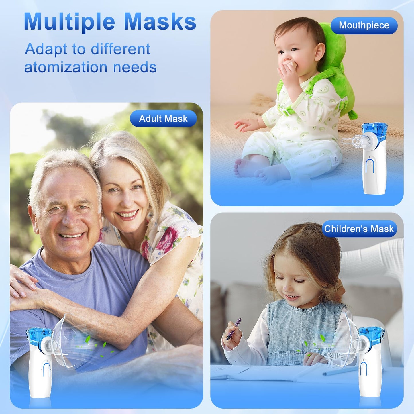 GIPIWYB Portable Nebulizer - Includes 1 Set Accessories,Nebulizer with Auto Clean Mode for Kids Adult Family & Travel Use