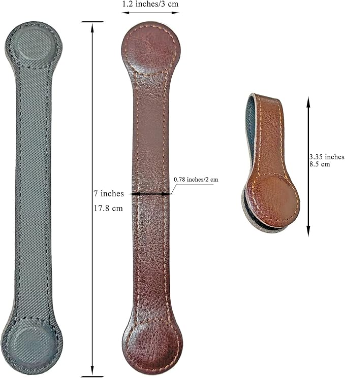 Prriudy 3 Pack Leather Towel Clips Magnetic Bath Towel Clips Hand Towel Hooks with Magnets for Towel Rods and Racks, Kitchen and Bathroom Accessory (Brown, 3 Pack)
