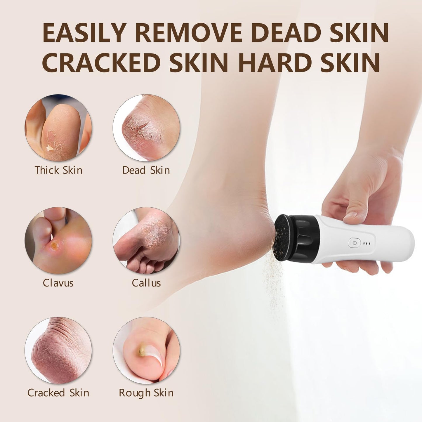 Electric Foot Callus Remover Rechargeable, High Speed Foot Sander, Powerful Portable Electric Foot File Pedicure Tools for Women