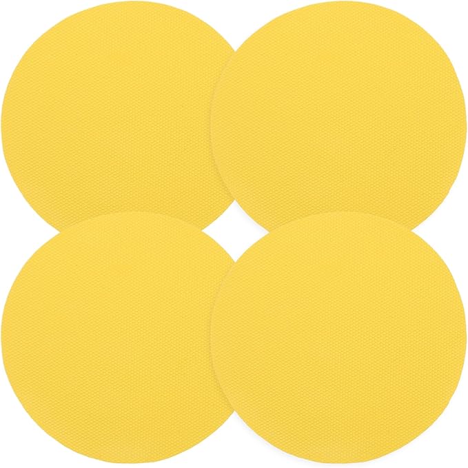 uxcell 4pcs Silicone Jar Opener Pads, 12.5cm/5" Texture Can Opener Multipurpose Round Bottle Lid Opener Non-Slip Coasters for Weak Hands Seniors Children, Yellow