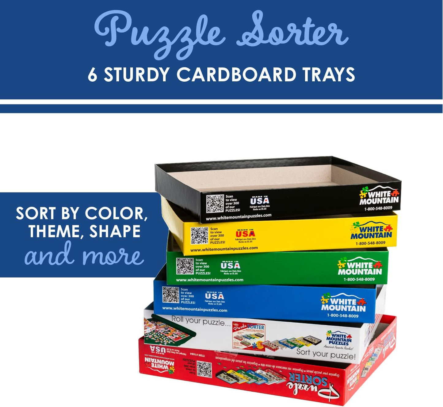 White Mountain Puzzle Sorter and Mystery Puzzle