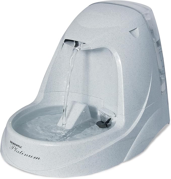 PetSafe Drinkwell Platinum Dog and Cat Water Fountain, Automatic Drinking Fountain for Pets, 168 Ounce,Grey
