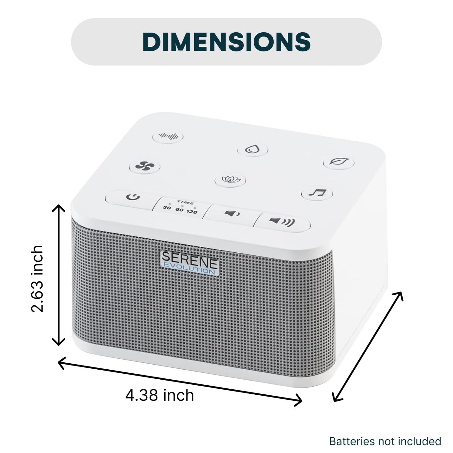 Serene Evolution 30 Sound White Noise Machine - Sleep Machine for Adults, Baby With Rain, Ocean, Pink Noise - Brown