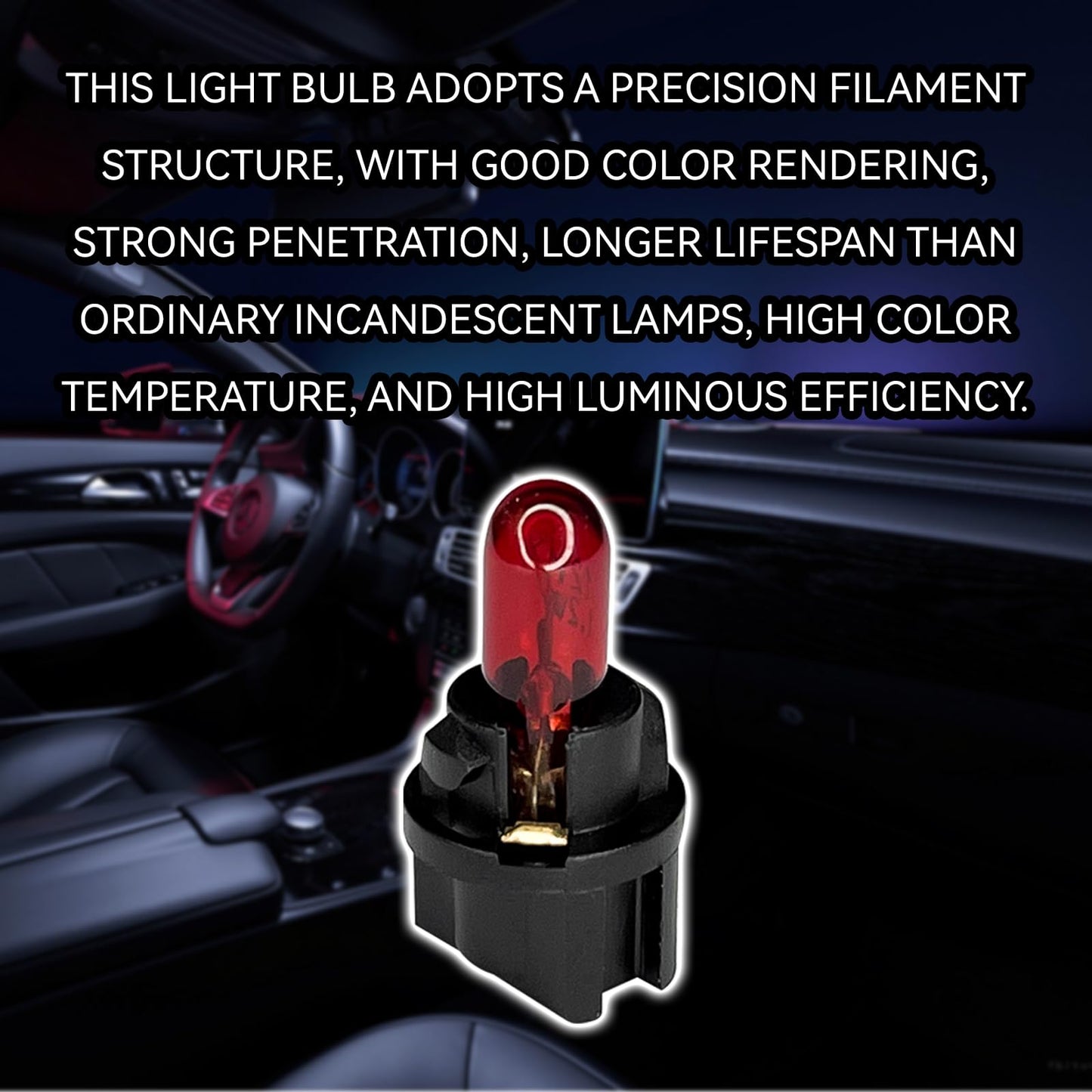 Qqwd 20Pcs T5 17 57 86 Halogen Instrument Cluster Bulbs Kits  12V Dash Light For Car Interior  Automotive Replacement Gauge Cluster Panel Bulb With T5 Sockets  Universal Lighting Accessories(Red