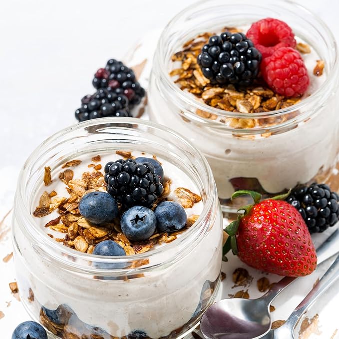Overnight Oats Containers with Lids, 10oz Glass Jars with Lids 4 pcs, Apricot, Wide Mouth Mason jars for Salad, Yogurt, Snacks, Meal Prep