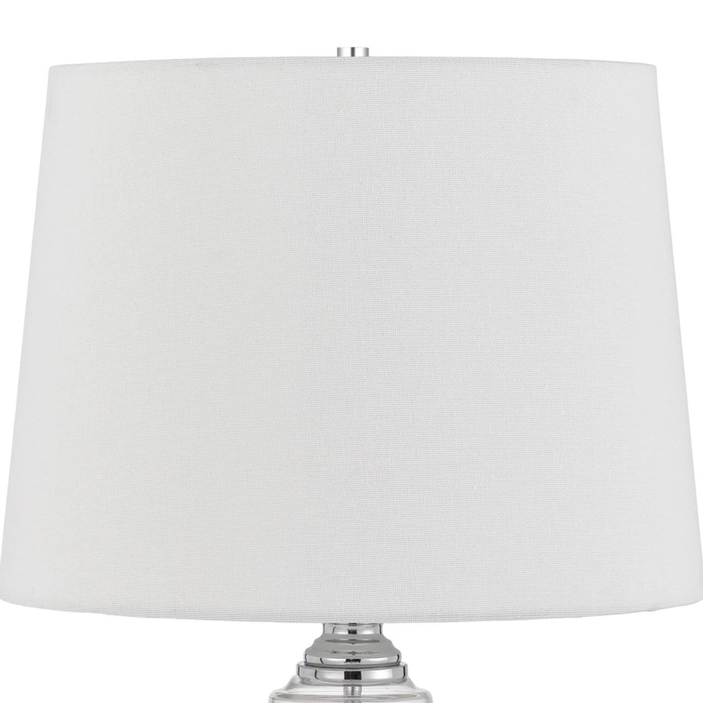 Benzara 23 Inch Hourglass Ribbed Glass Base Table Lamp, Dimmer, Clear, Model BM272213