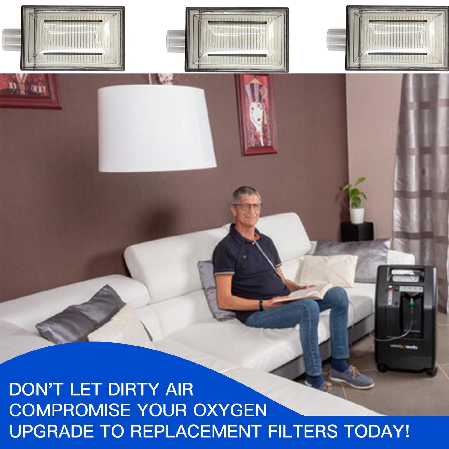 3-Pack Extended Life Intake Bacteria Filter Compatible with DS 505, 515 Before 2003 with Muffler, and 525 DS Series