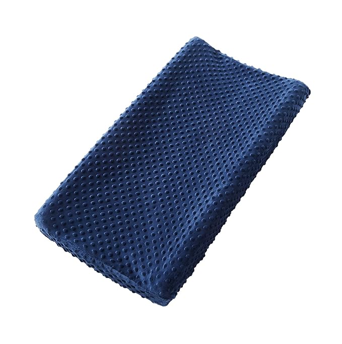 Baby Changing Pad Cover, Super Soft Plush Dot Diaper Changing Table Covers for Baby Girls and Boys, Ultra Comfortable, Safe for Babies, Fit 32"/34'' x 16" Pad (Estate Blue)