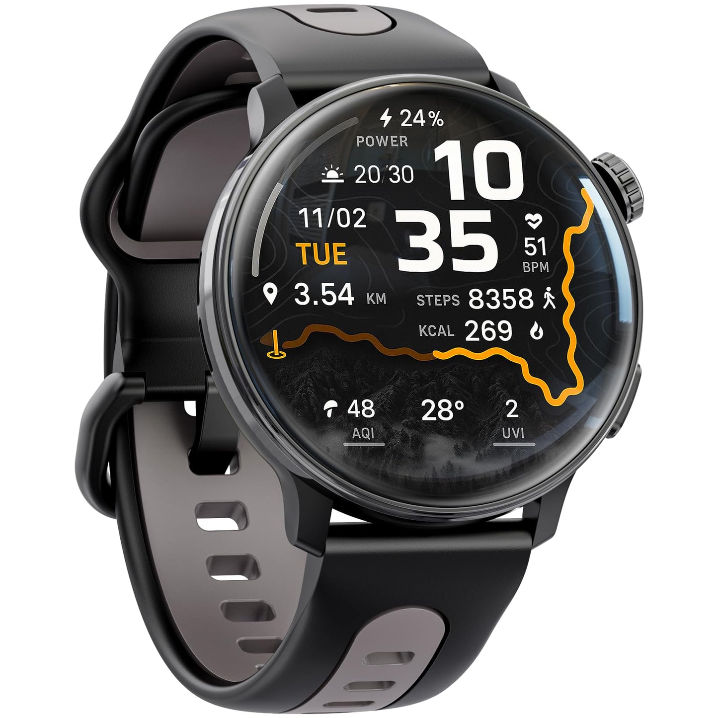Mingdaln Smart Watch GPS, 1.43" AMOLED Screen Smart Watch for Men/Women Fitness Tracker, Military Smartwatches Compass，Compatible with Android & iOS (Bluetooth Call Answer/Dial), Multiple Sports Modes