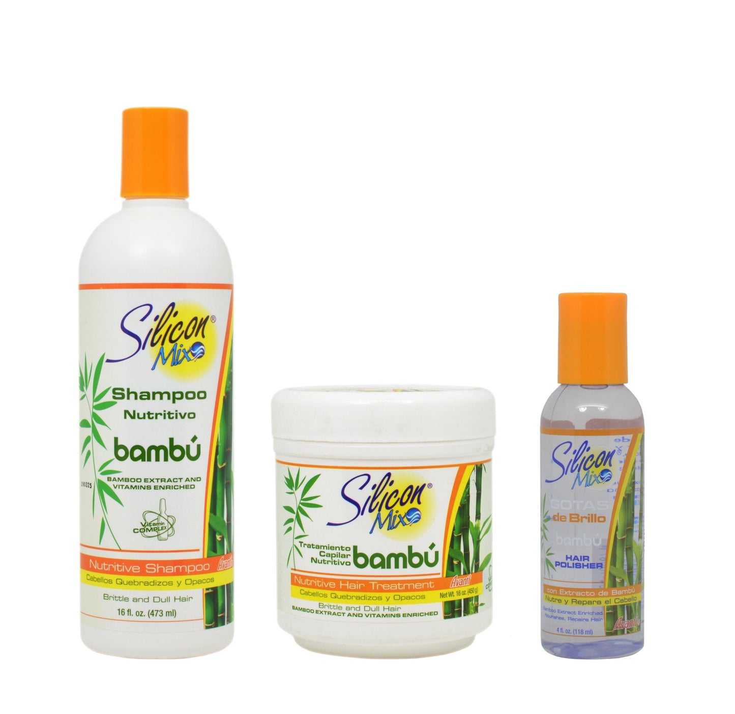 Silicon Mix Bambu Shampoo 16oz & Treatment 8oz & Polisher 4oz Set