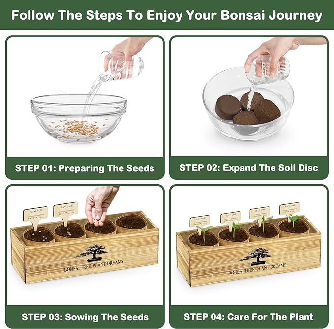 Bonsai Tree Kit, Complete Bonzai Tree Starter Kits with Tools, Valentines Day Gifts for Her Him, Unique Christmas Birthday Gardening Gifts for Women Mom Men Grandkids, Crafts Hobby Kits