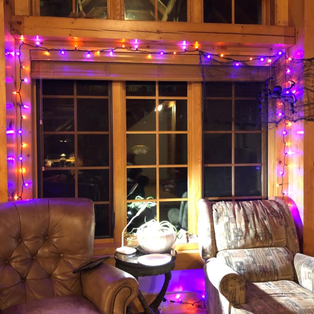 Dazzle Bright 20Ft Fairy String Lights, 60 Led Copper Wire, Waterproof, Purple And Orange, Battery Operated, Halloween Indoor/Outdoor Decor