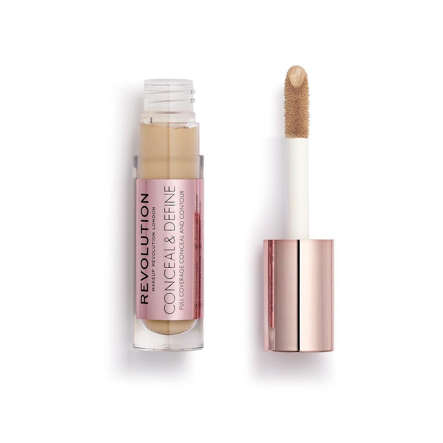 Revolution, Conceal & Define Concealer, Full Coverage & Lightweight, Long-Lasting Matte Finish, Vegan & Cruelty Free, C10 Medium