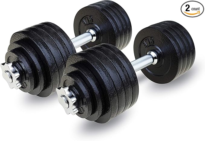 Unipack 105lbs Adjustable Dumbbell Set One Pair of Adjustable Dumbbells Kits - 105 Lbs (52.5lbs X 2pc)