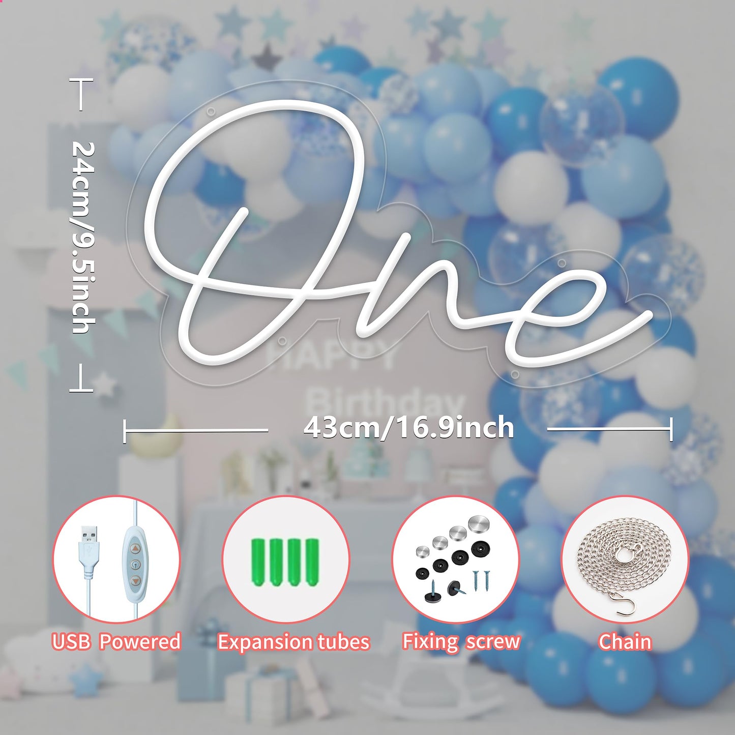 One Led Neon Sign 1St Birthday Neon Light With Usb Interefece One Led Light For Birthday Party Gifts Baby Decor Wedding
