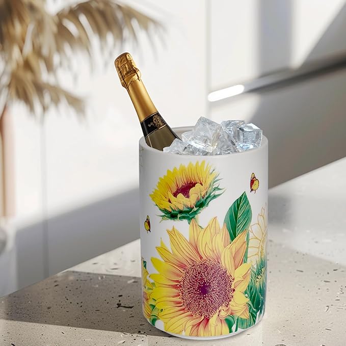 Sunddo Sunflower Utensil Holder, 6.7" Large Utensil Crock, Ceramic Cooking Utensil Holder for Kitchen Counter, Utensil Organizer for Kitchen Decor