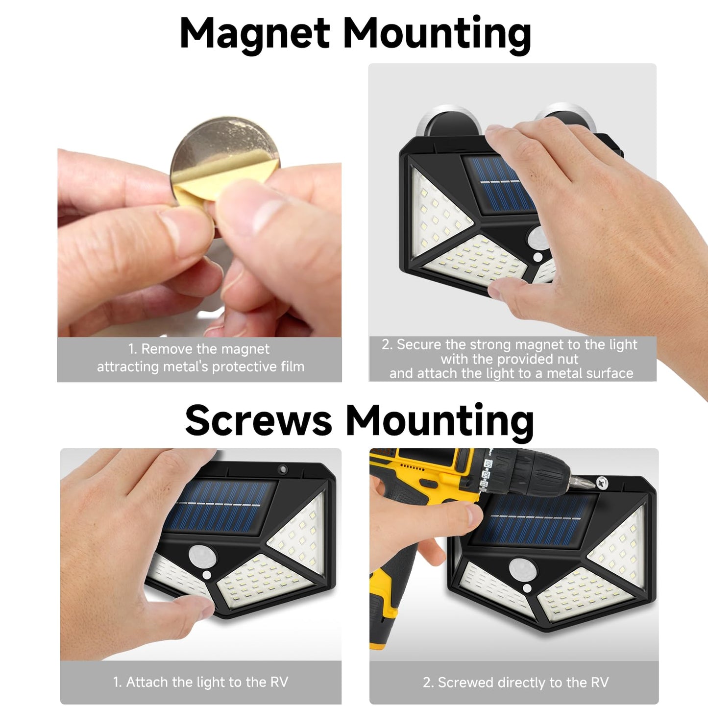 Dzgkgm Magnetic Rv Light Solar Light With Super Strong Magnet - Motion Sensor Lights For Trailers  Campers | Outdoor & Exterior Lighting  Rv Porch & Awning Lights  Easy Installation  2 Pack