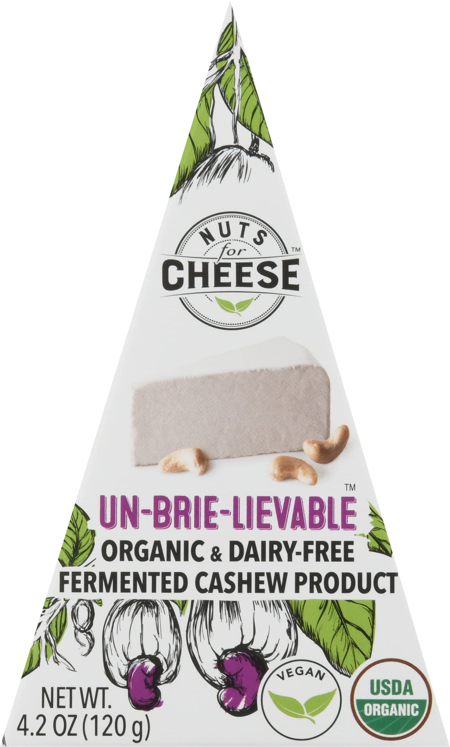 NUTS FOR CHEESE Organic Un Brie Lievable Cashew Cheese, 4.2 OZ