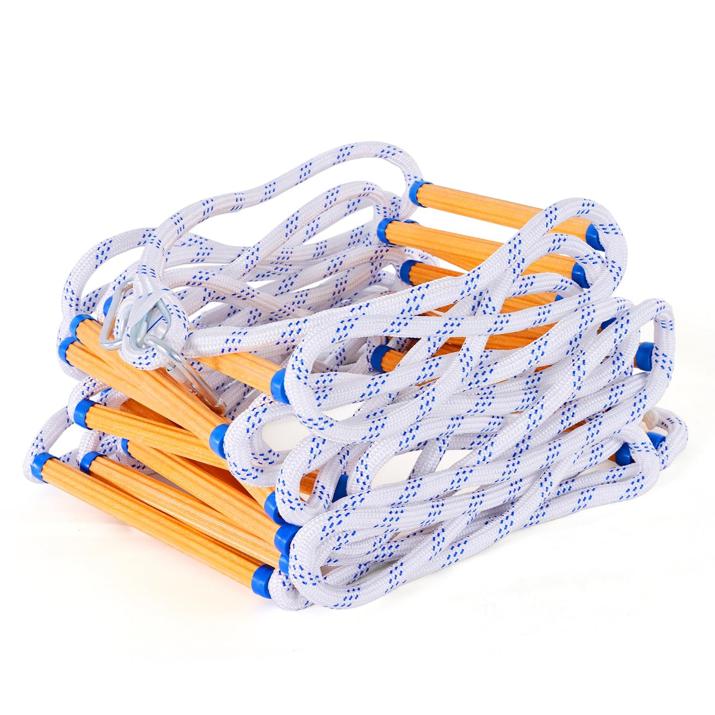 Fire Escape Ladder, 13FT Rope Ladder, Flame Resistant Safety Extension Ladders with 2 Hooks, Fast to Deploy Sturdy and Strong Portable and Reusable 2 Story,Weight Capacity up to 2000 LB