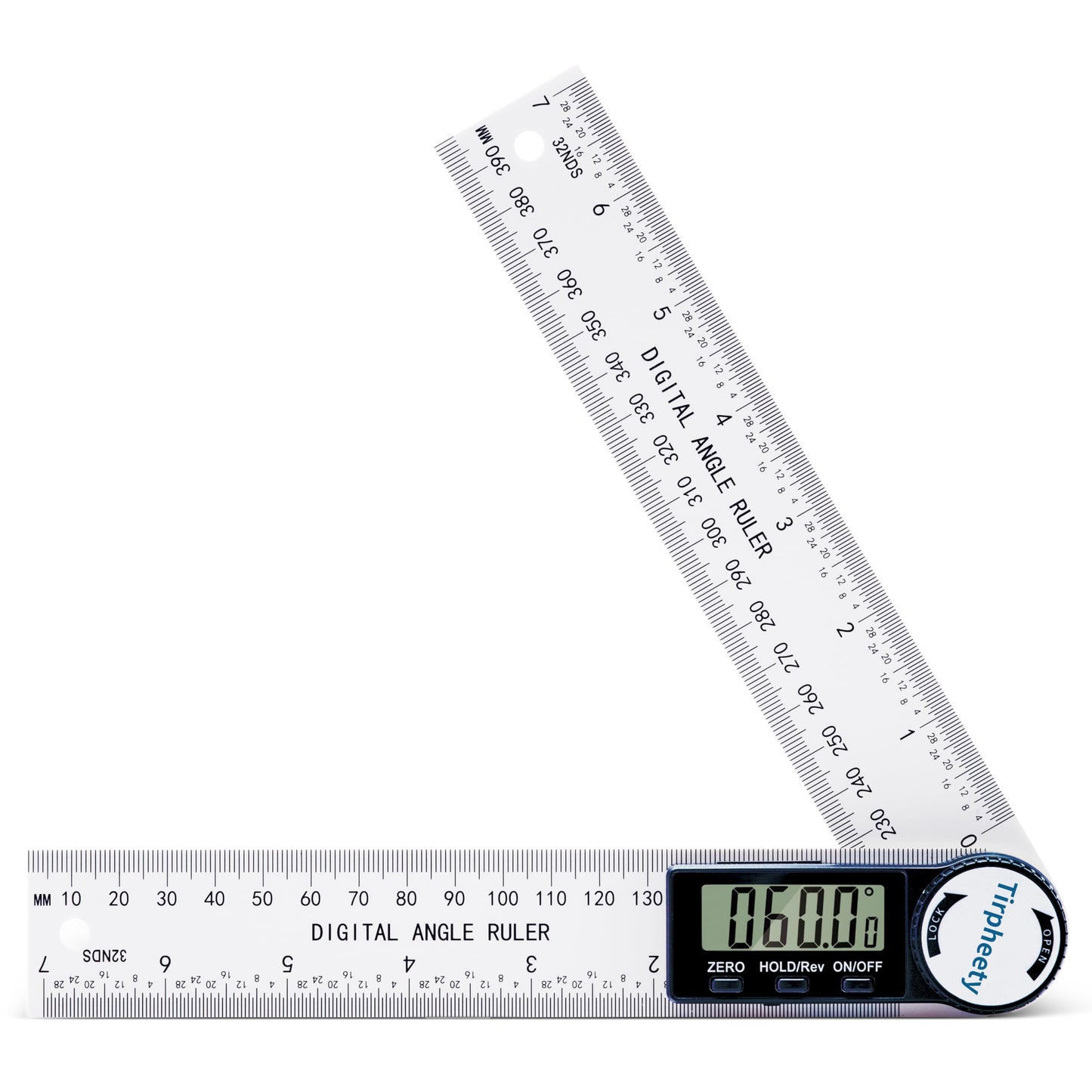 Tirpheety Digital Angle Finder Protractor, 3rd Generation Quick Display Angle Gauge Ruler, 7-Inch (200mm) Professional Measuring Tool for Woodworking, Carpentry, and Construction