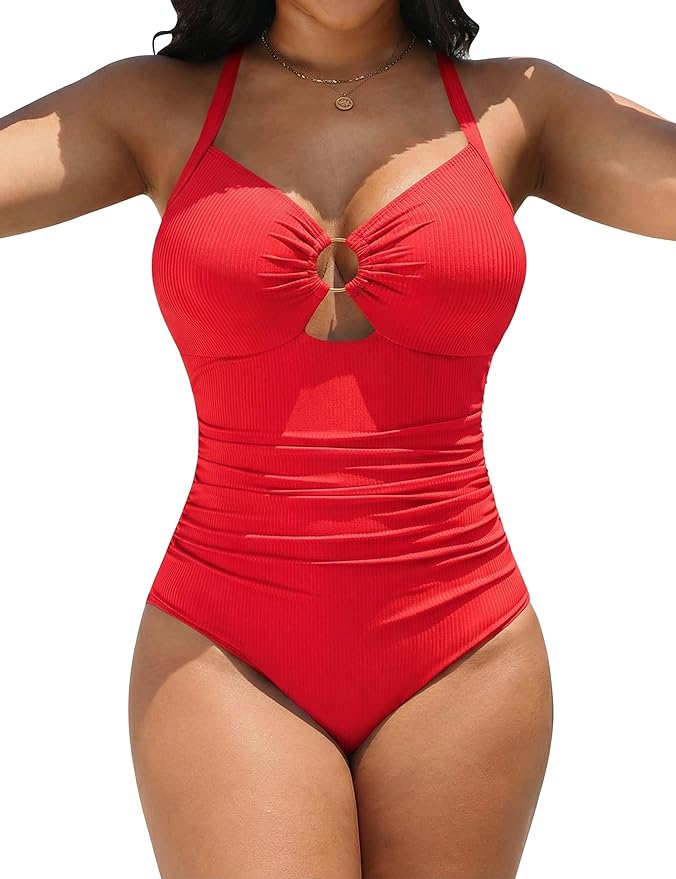 Blooming Jelly Womens One Piece Swimsuit Slimming Tummy Control Bathing Suit Shapewear Full Coverage Swim Suits