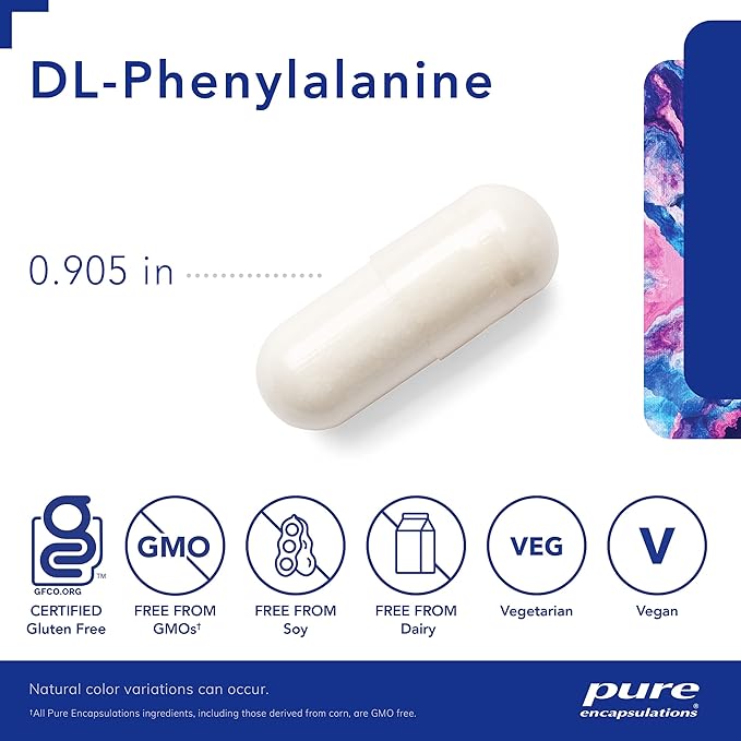 Pure Encapsulations DL-Phenylalanine | Amino Acid Supplement for Memory and Focus, Joints, Muscles, and Cognitive Support* | 90 Capsules
