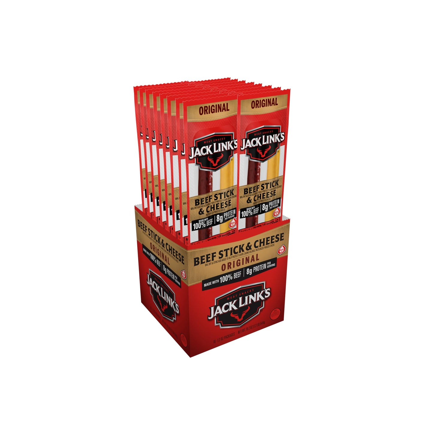 Jack Link s Original Beef & Cheese Combo, Classic Snack Pack, Made with 100% Beef and Real Wisconsin Cheese, 8g protein, Great